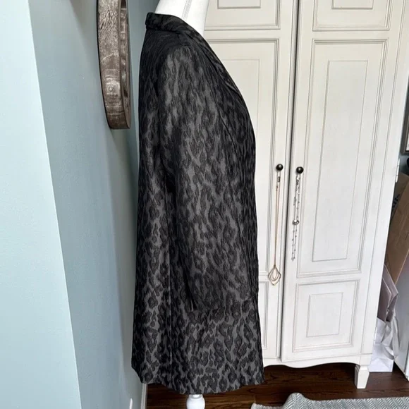 Eileen Fisher Black and Gray Coat Classic Design Size L - Picture 4 of 8
